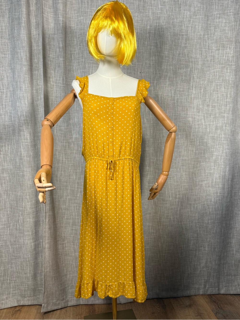 Yellow Polka Dot Midi Sundress